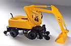 1/87  Экскаватор колесный железнодорожный - может двигаться по ж/д рельсам