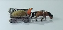 1/87 Крестьянская телега (повозка) с грузом, собранная окрашенная модель № 145