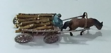 1/87 Крестьянская телега (повозка) с грузом, собранная окрашенная модель № 153